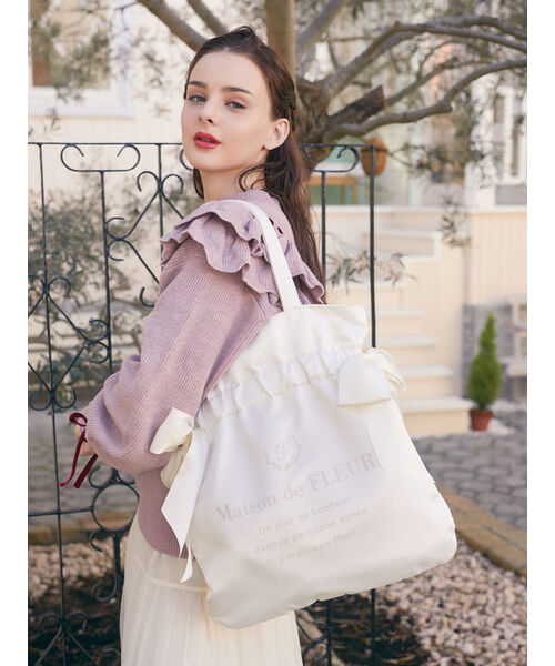 メゾン ド フルール Maison de FLEUR ダブルリボンギャザー