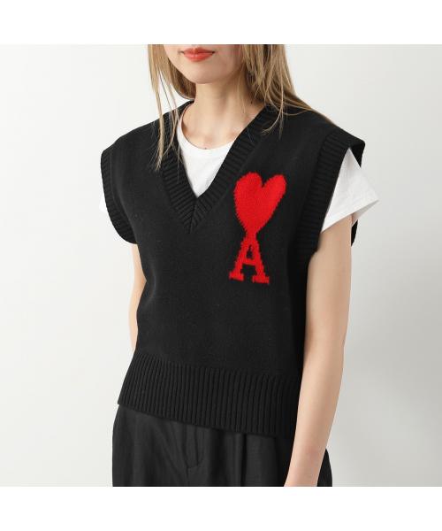 Ami アミパリス　セーター　ベスト AMI Paris Ami De Coeur ニットベスト | パープル | FARFETCH JP