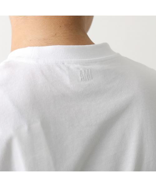 【tetsu 】ami LOGO ベージュ 半袖シャツ ポケット付き Ami Paris アミパリ トレーナーTシャツ 半袖 ロゴ刺繍 未使用