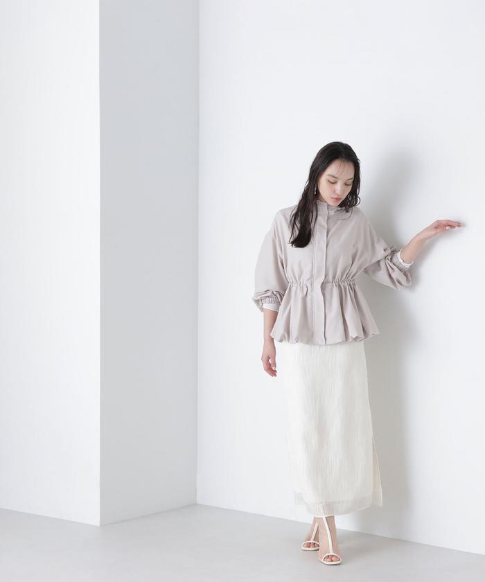 ペプラムバルーンブルゾン 24SS(505847355) | ナチュラル ペプラムバルーンブルゾン 24SS(505847355) | ナチュラル