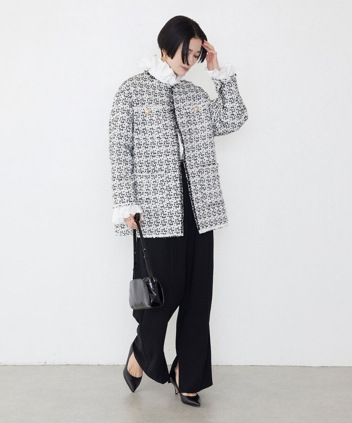 セール】【オンライン限定で再入荷！】スタンドフリルブラウス