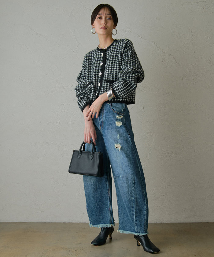 Loungedress - 新品　ラウンジドレス　モヘアツイードカーディガン Loungedress】モヘアツイードカーディガン | OUTLET