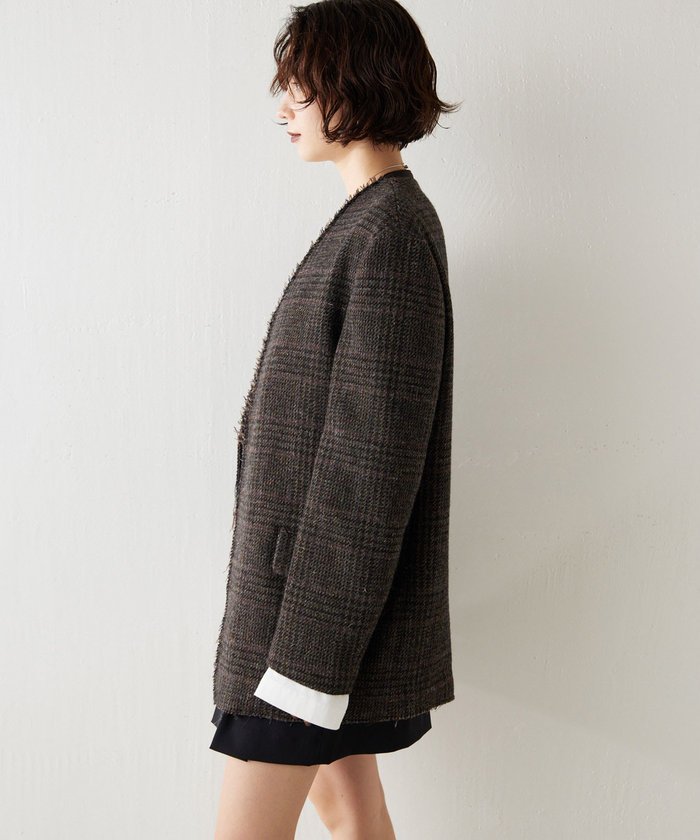 クーポン】【セール 30%OFF】【GEMINI】ノーカラージャケット