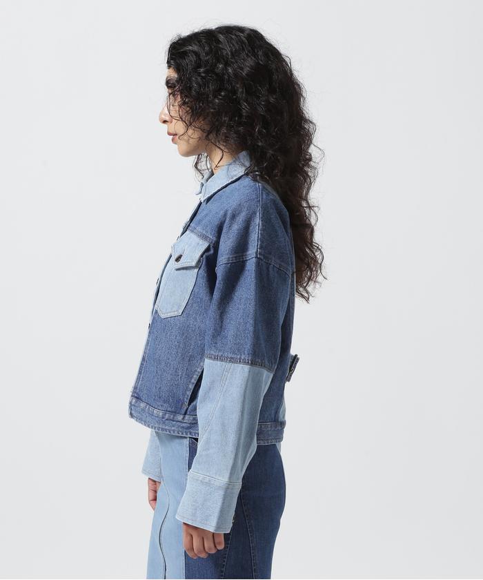 DENIM COMBINATION BLOUSON — aulaaila