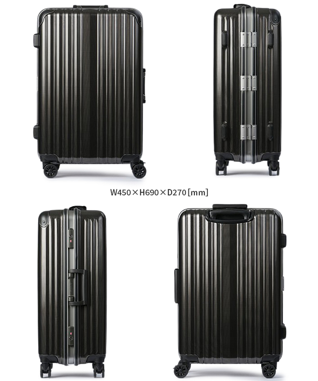 ファスナーキャリーバッグ スーツケース Mサイズ 60L ダブルキャスター 楽天市場】LW 60cm (5524-60) スーツケース キャリーケース