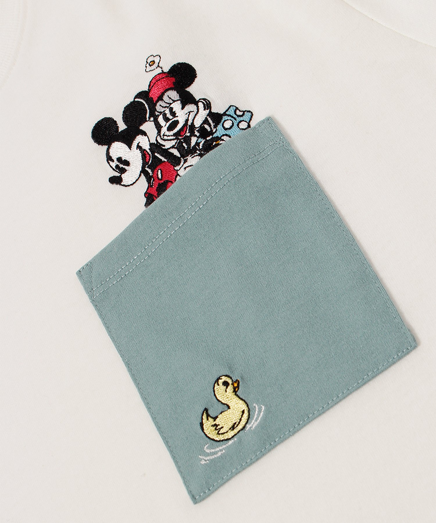 DISNEY/ディズニー】天竺ポケ付き長袖Tシャツ ミッキー/ミニー
