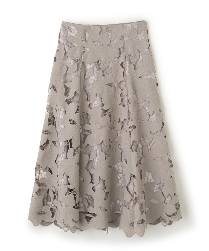 セール 30%OFF】フラワーカットワークフレアスカート(505859047