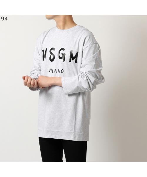 MSGM ブラック 長袖 Tシャツ S MSGM】 【【NEW】MSGM ブラッシュロゴ ロングスリーブTシャツ