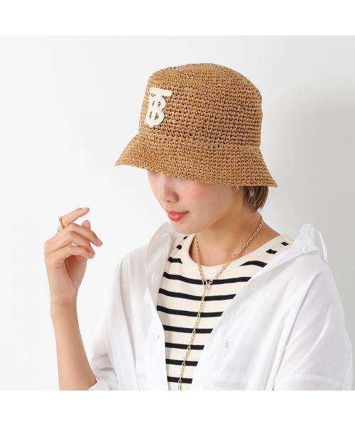 BURBERRY バケットハット TB CROCHET BUCKET ラフィアエフェクト VACATION-READY! Burberry TB Raffia-Effect Crochet Bucket Hat