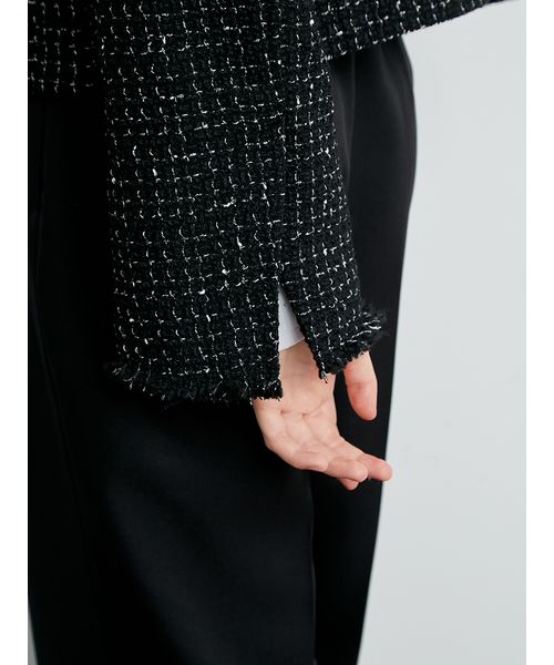 ZARA ネッサ ノーカラーツイードジャケット ブラック ZARA ネッサ ノーカラーツイードジャケット ブラック