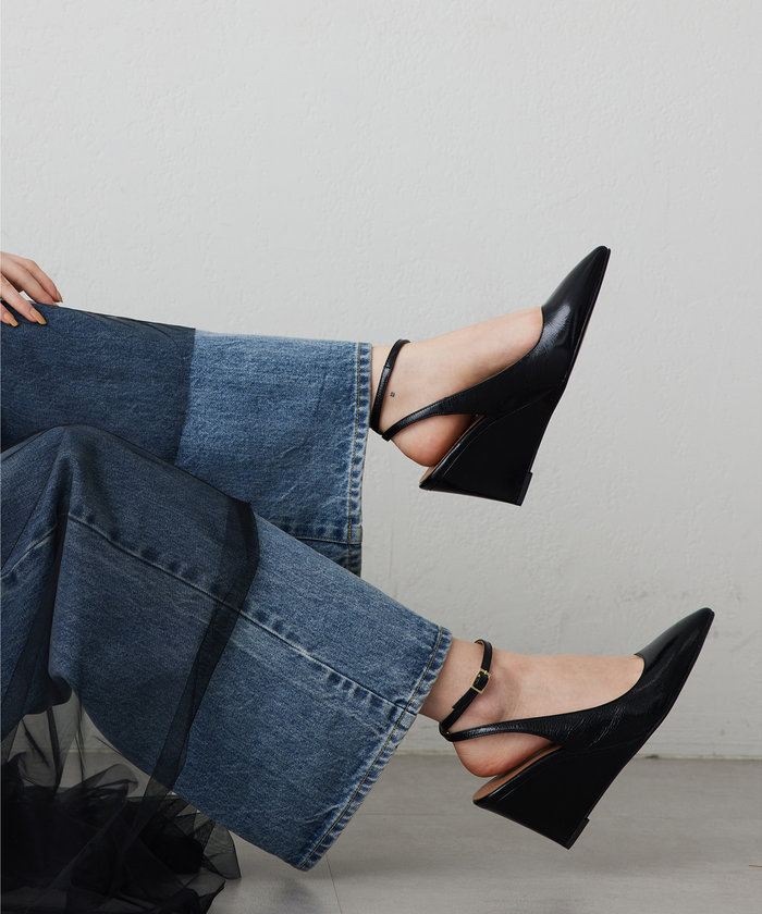 ウィムガゼット　Hoaw. エナメルウェッジパンプス セール 50%OFF】【Hoaw.】エナメルウェッジパンプス(505861608