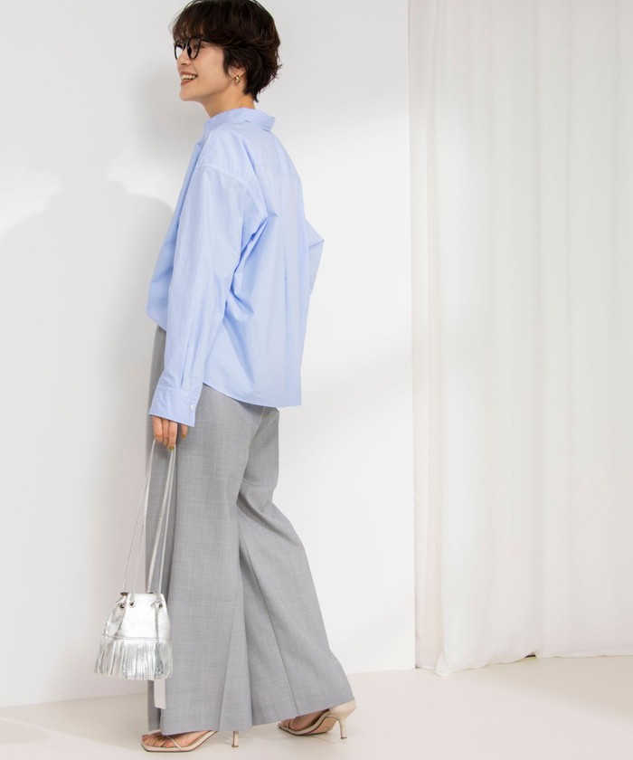 ノーリーズ Rie Miller 袖ボリュームショート丈デニムシャツ natural couture/【natural couture】袖ボリュームショート丈