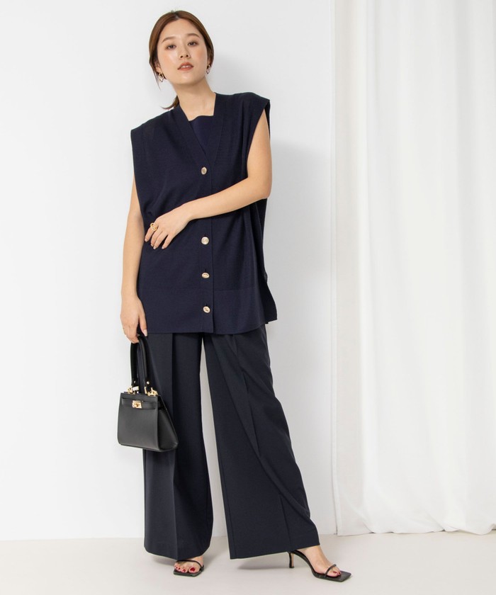 セール 30%OFF】肩タックV前あきベスト(505858499) | ノーリーズ