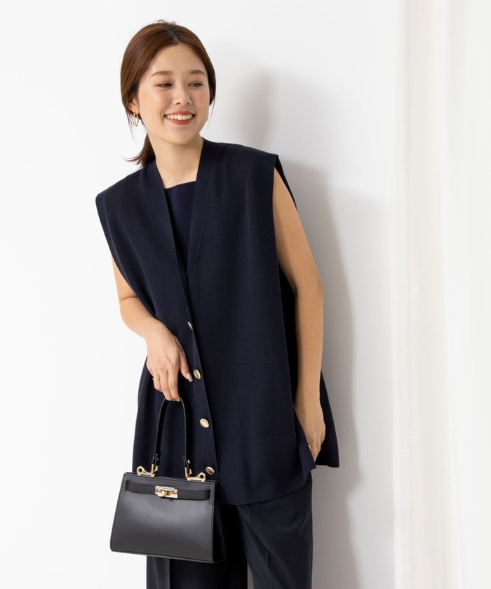 NOLLEY'S ノーリーズ 肩タック V前あき ベスト セール 30%OFF】肩タックV前あきベスト(505858499) | ノーリーズ