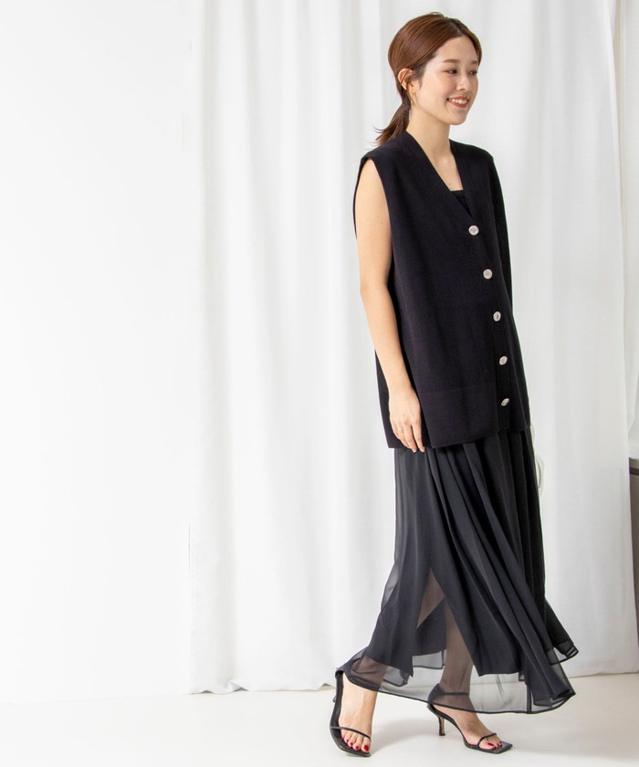 セール 30%OFF】肩タックV前あきベスト(505858499) | ノーリーズ