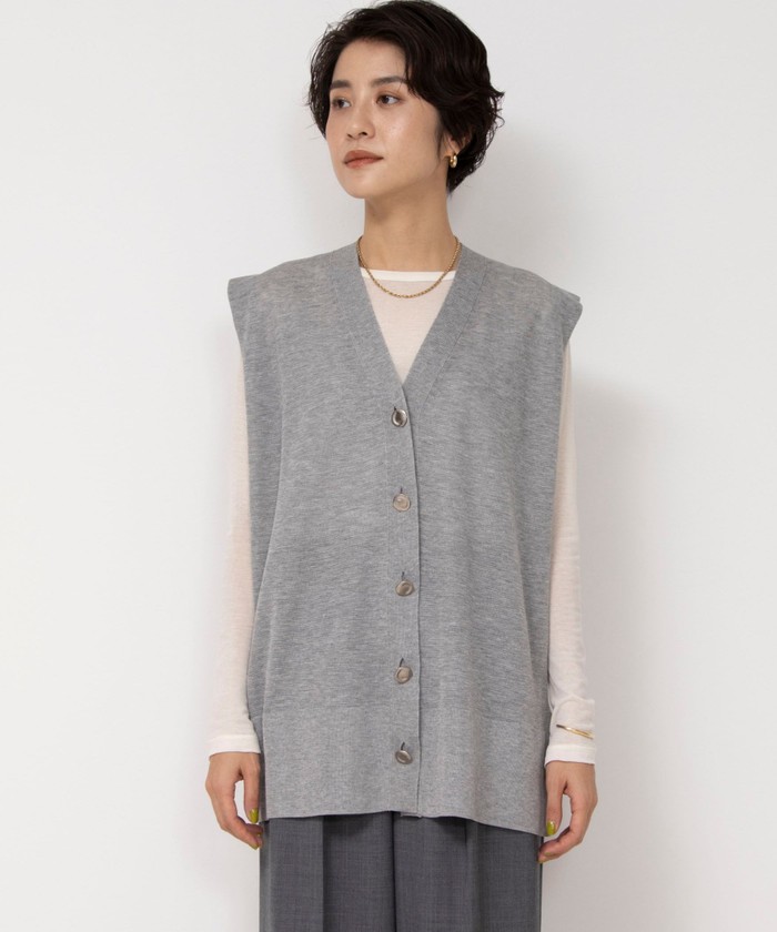 セール 30%OFF】肩タックV前あきベスト(505858499) | ノーリーズ