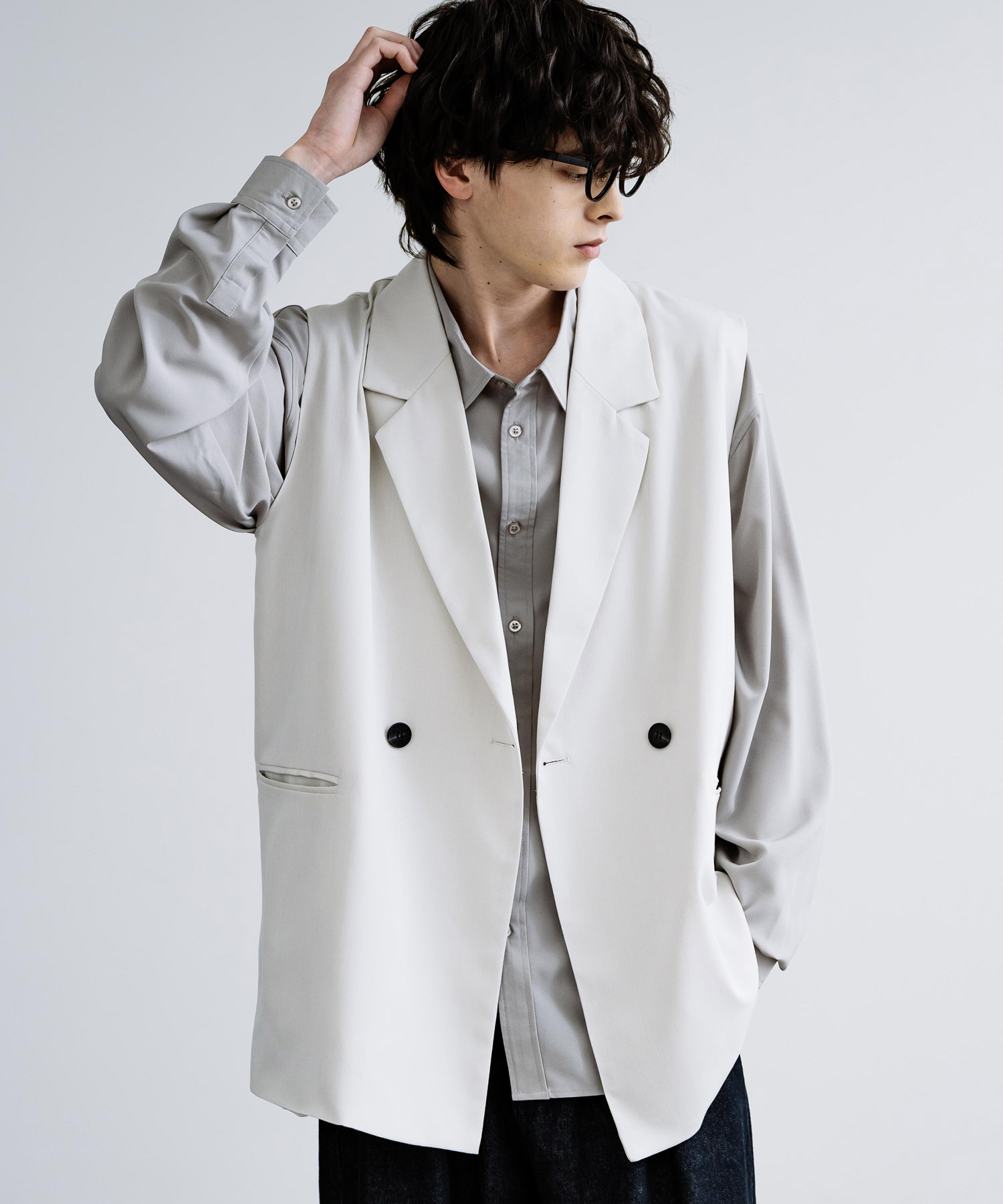 ロッキーモンロー Rocky Monroe テーラードベスト ダブル ジレ