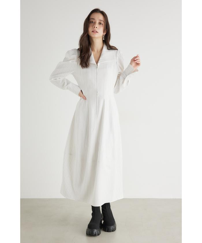 セール 50%OFF】オーバーカラーZIPフレアOP(505869707