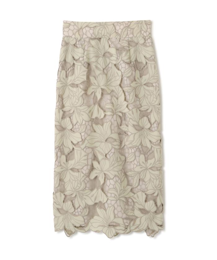 極美品 BOTTEGA VENETA 23AW フィッシュスケール スカート S セール 50%OFF】フラワーカットワークタイトスカート 24SS