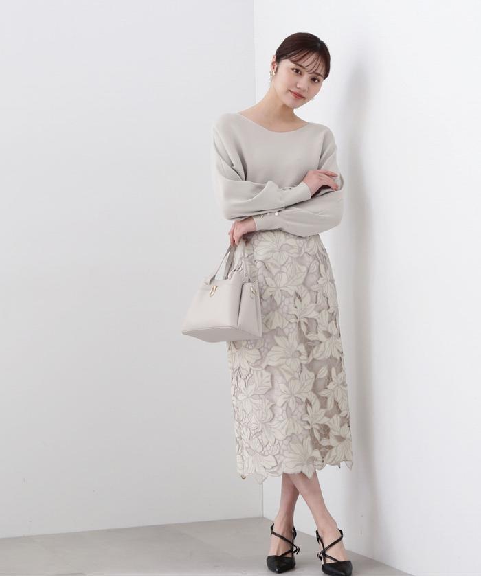 セール 50%OFF】フラワーカットワークタイトスカート 24SS セール 50%OFF】フラワーカットワークタイトスカート 24SS
