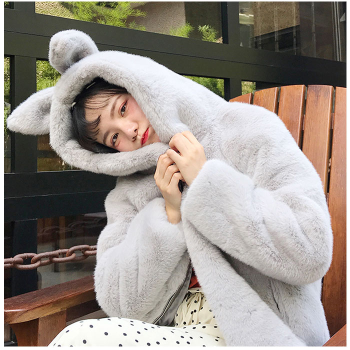 Fluffy panda hoodie sale