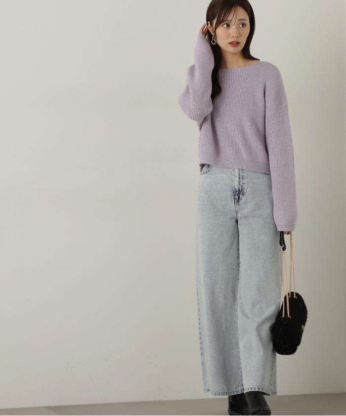 プロポーション ボディドレッシング ワイドデニムパンツ 新色カラー：ブルー セール 30%OFF】ワイドデニムパンツ 新色カラー：ブルー