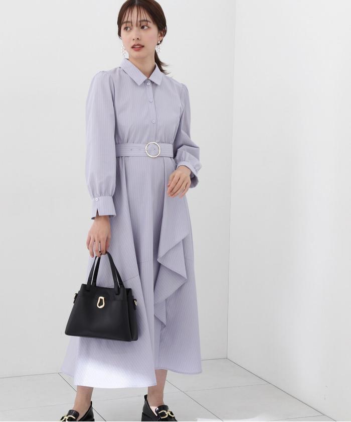 セール 50%OFF】ラッフルシャツワンピース(505872588