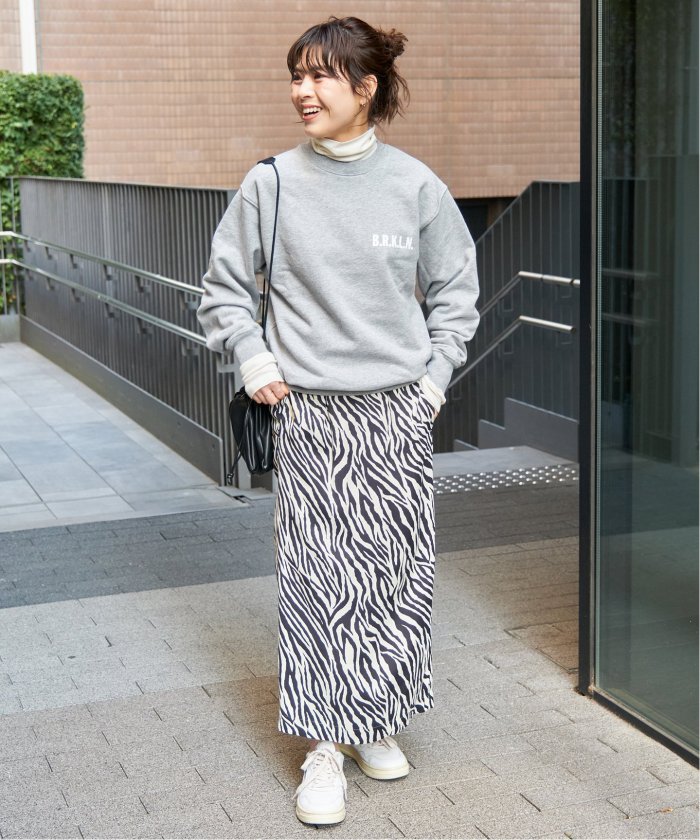 【スピック＆スパン】カラーロゴスウェット　グリーン ラナン RANAN ビッグカレッジロゴスウェット （グリーン