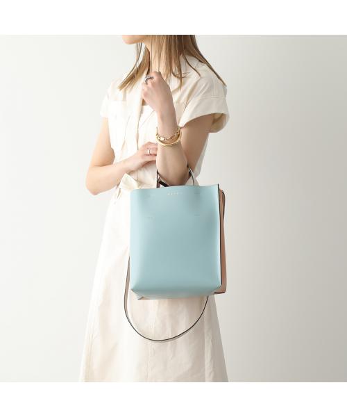 トートバッグ MARNI BEIGE AND LIGHT BLUE LEATHER TOTES Marni Beige And Light Blue Leather Totes | italist