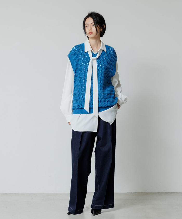セール 65%OFF】【WEB限定】透かし編み ケーブル ニットベスト セール 65%OFF】【WEB限定】透かし編み ケーブル ニットベスト