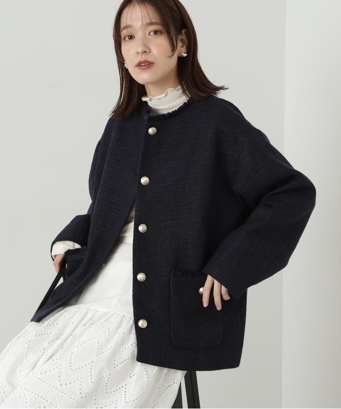 クラシックノーカラーツイードジャケット – weMALL