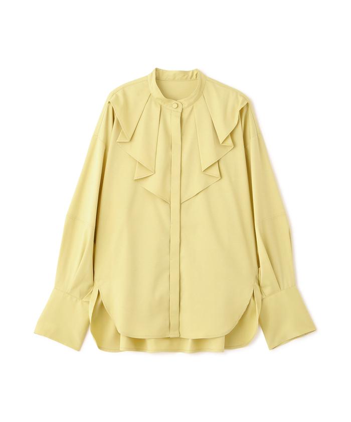 タックラッフルバンドカラーシャツ(505842599) | エヌナチュラル タックラッフルバンドカラーシャツ(505842599) | エヌナチュラル
