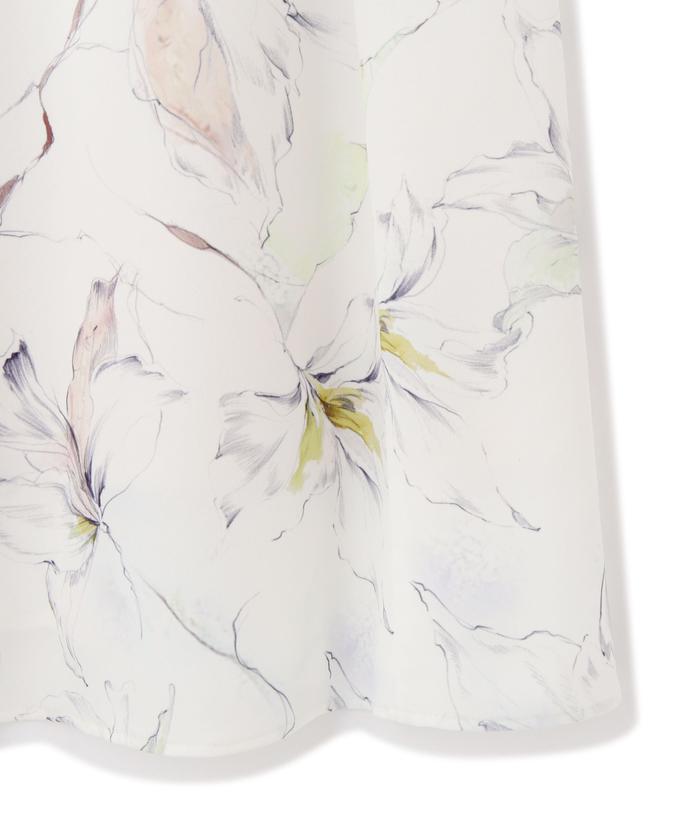 新品 ジルバイジルスチュアート マーブルフラワープリントワンピース ブルー FR JILL by JILL STUART｜マーブルフラワープリントワンピース
