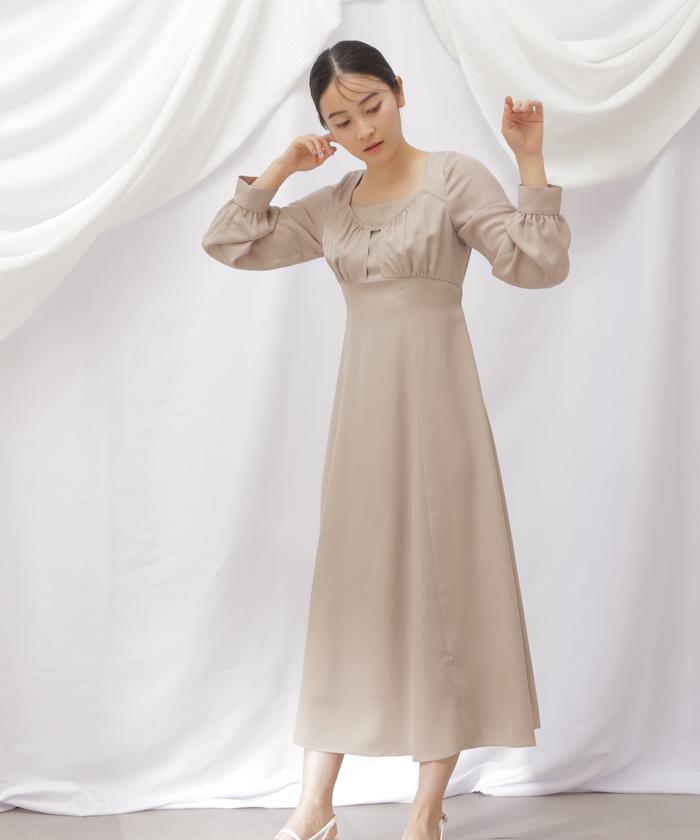 新品 ジルバイジルスチュアート マーブルフラワープリントワンピース ブルー FR JILL by JILL STUART｜マーブルフラワープリントワンピース