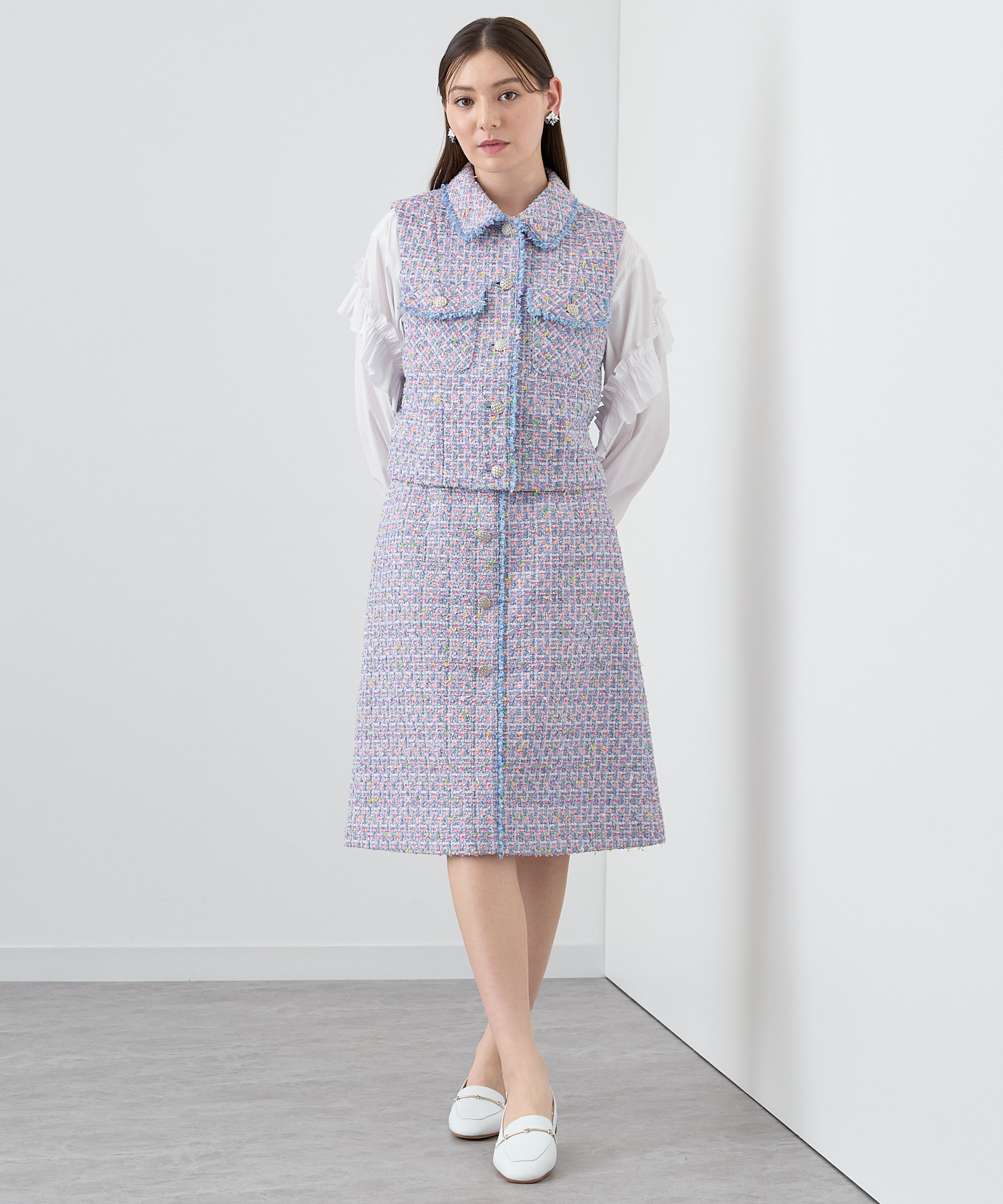 セール 40%OFF】【セットアップ対応商品】フィルムラメツイード セール 40%OFF】【セットアップ対応商品】フィルムラメツイード
