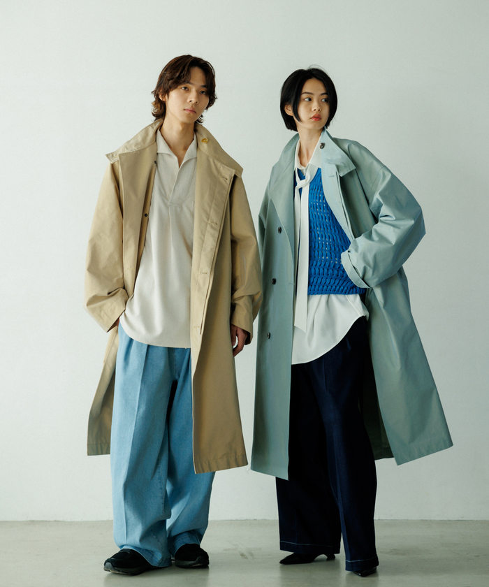 セール】【WEB限定】玉虫色 スタンドカラー オーバーコート