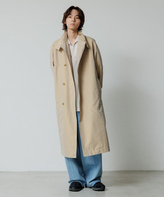 セール】【WEB限定】玉虫色 スタンドカラー オーバーコート セール】【WEB限定】玉虫色 スタンドカラー オーバーコート