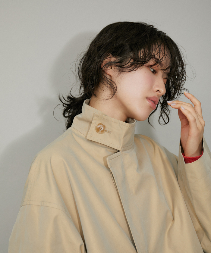 セール】【WEB限定】玉虫色 スタンドカラー オーバーコート セール】【WEB限定】玉虫色 スタンドカラー オーバーコート