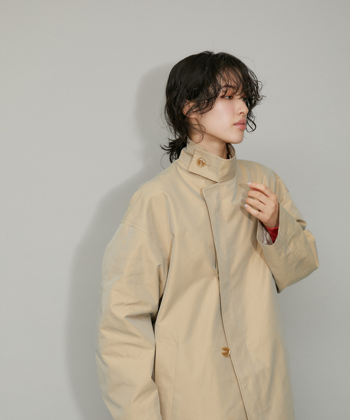セール】【WEB限定】玉虫色 スタンドカラー オーバーコート