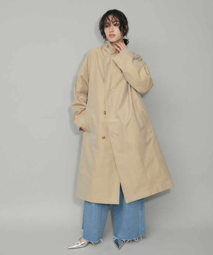 セール】【WEB限定】玉虫色 スタンドカラー オーバーコート セール】【WEB限定】玉虫色 スタンドカラー オーバーコート