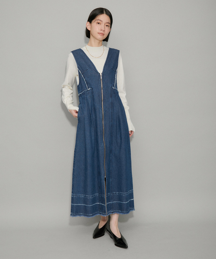 WEB限定】ジップアップデニムワンピース(505847688) | アダム エ WEB限定】ジップアップデニムワンピース(505847688) | アダム エ