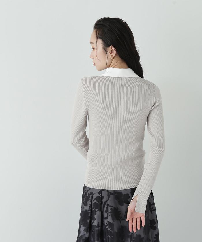 セール 60%OFF】リボンタイ付きリブニット 24SS(505863125