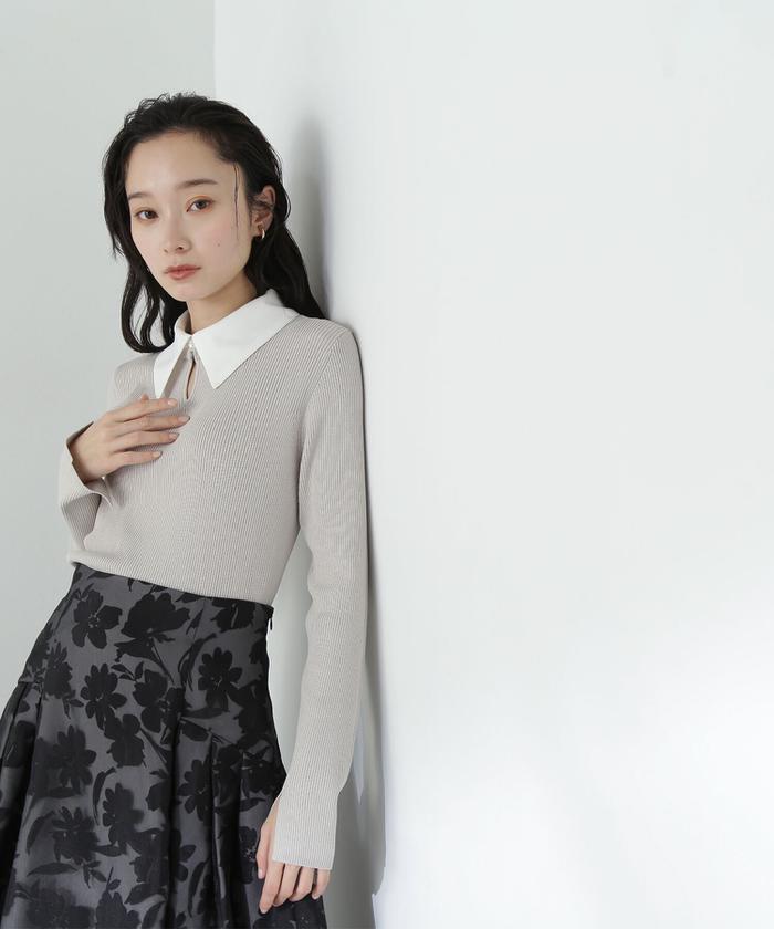 セール 60%OFF】リボンタイ付きリブニット 24SS(505863125