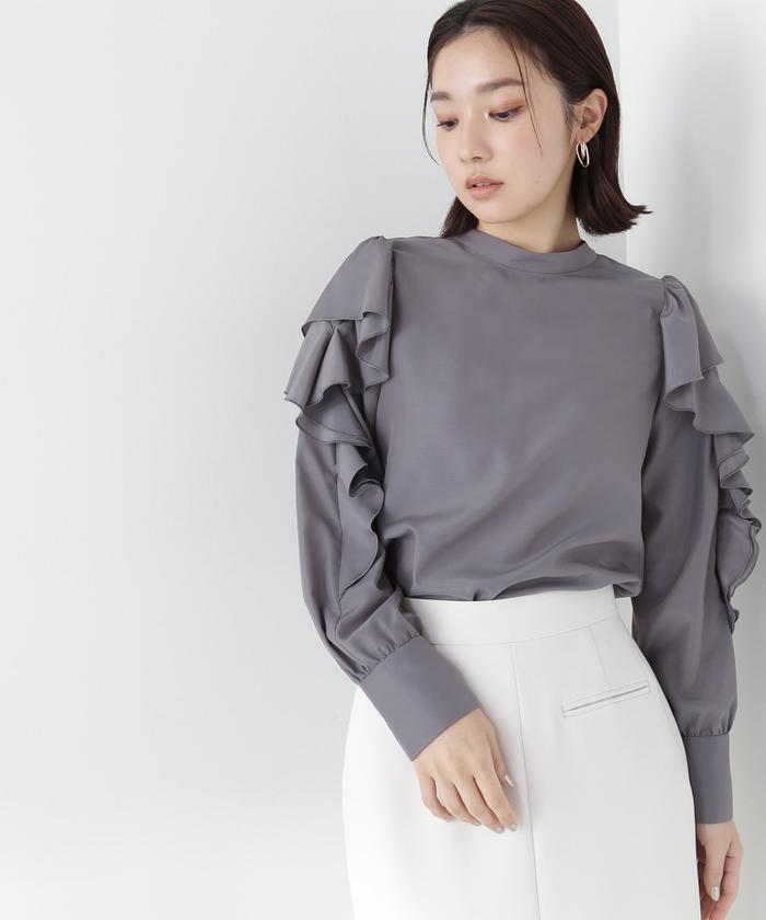 NOLLEY'S ブラウス シャツ ラッフルスリーブブラウス レディース