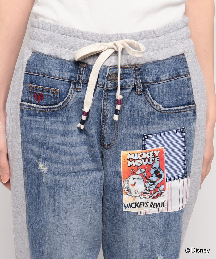 Desigual デジグアル デニム ジョガーパンツ ミッキーマウス テーパード Desigual デジグアル デニム ジョガーパンツ ミッキーマウス