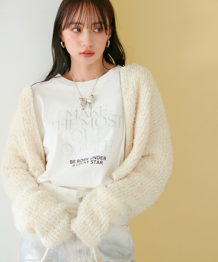 セール 40%OFF】リボンヤーンジップカーディガン(505814918