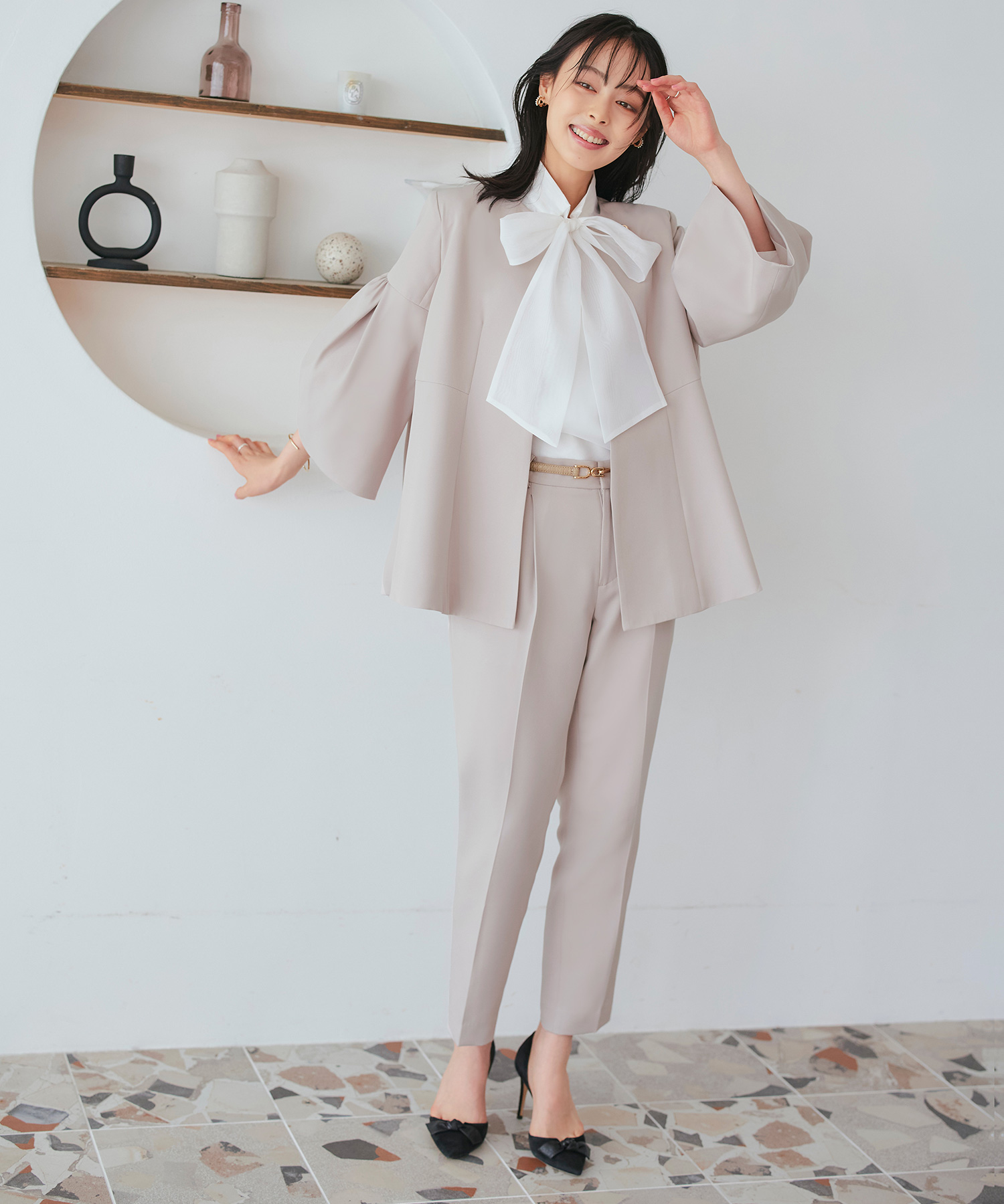 ルイルエブティック RUIRUE BOUTIQUE ノーカラーツイード
