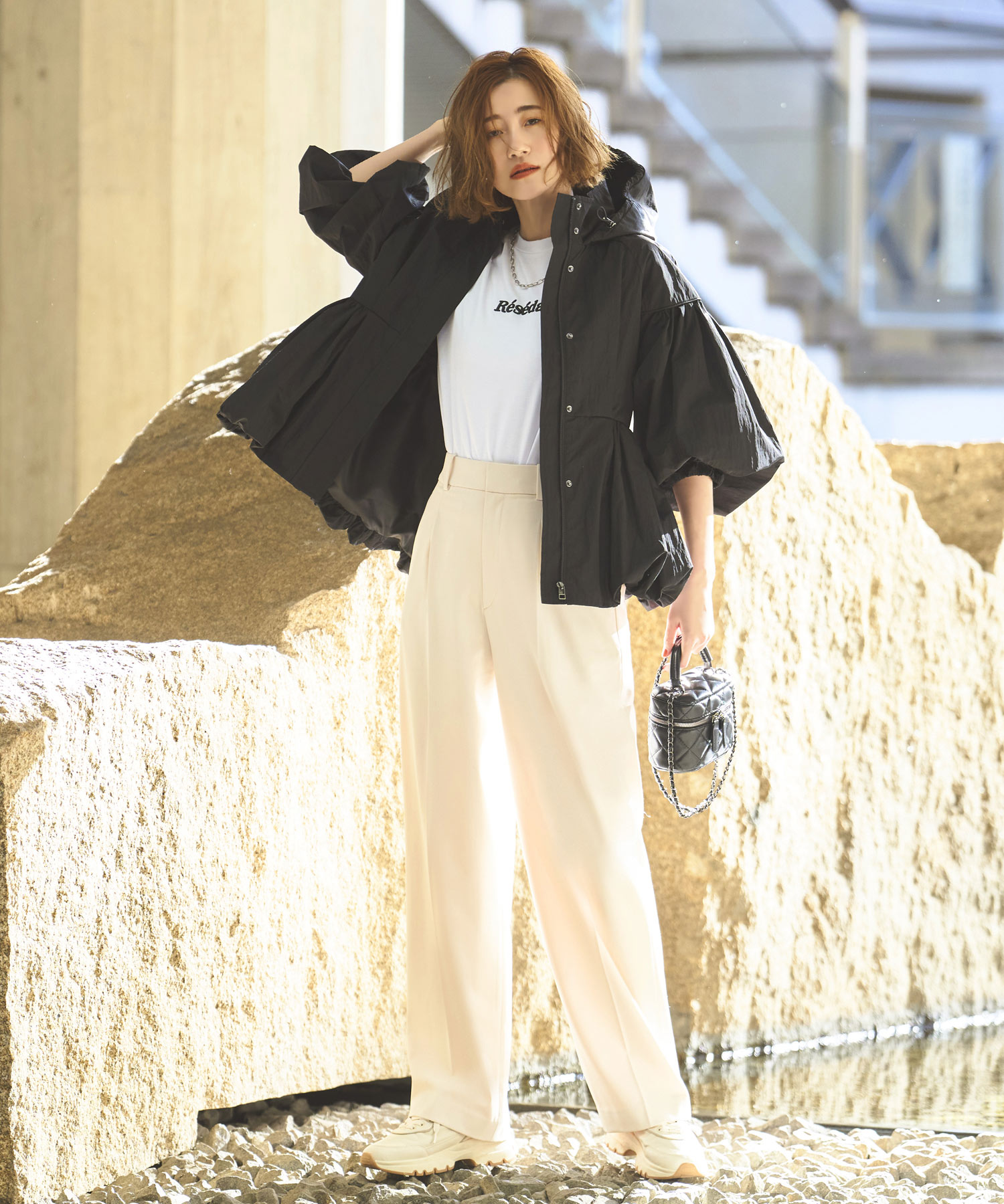 新品 RUIRUE BOUTIQUE バルーンペプラムマウンテンパーカー ルイルエブティック RUIRUE BOUTIQUE バルーンペプラム