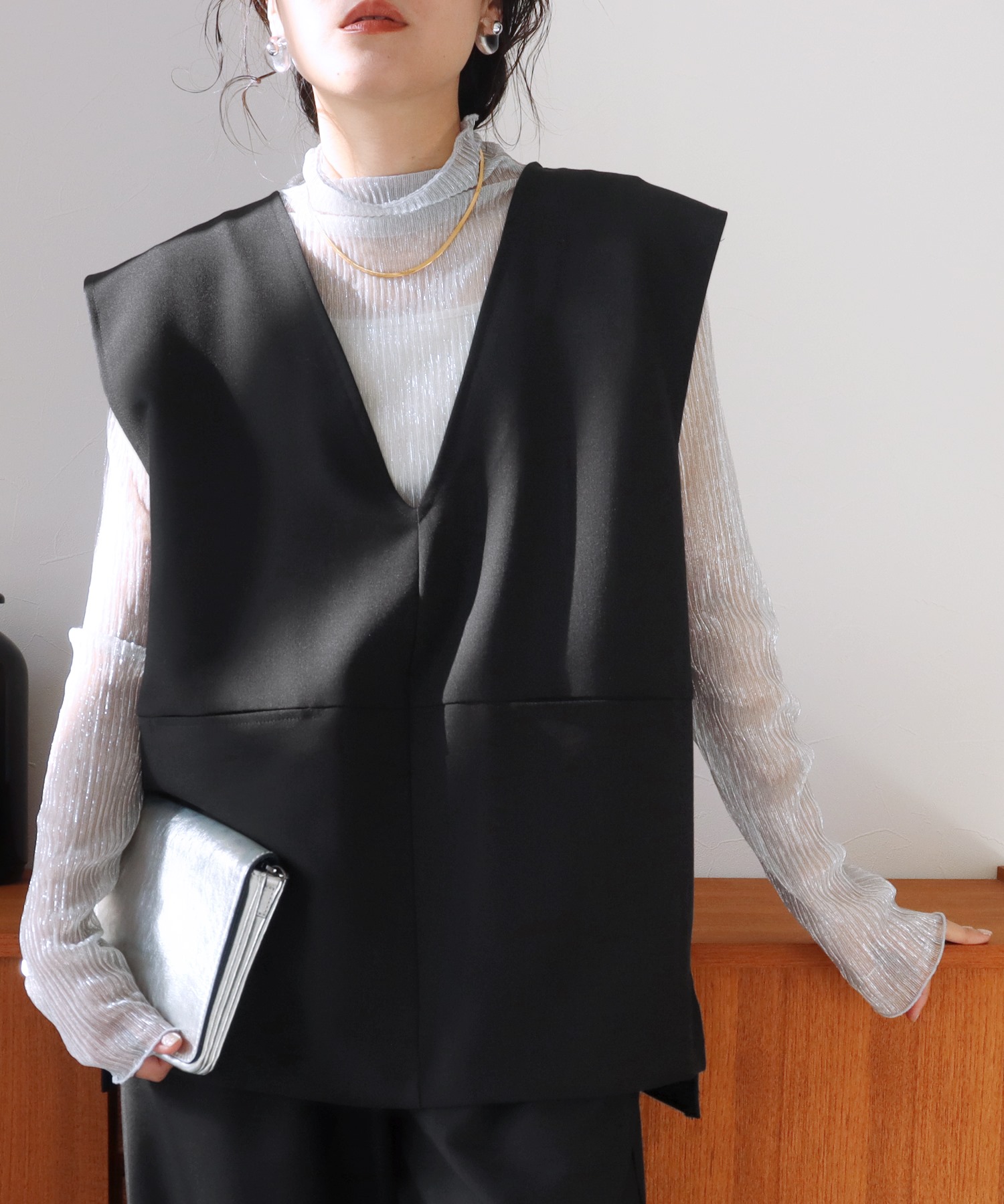 reca セットアップ Vネックベスト・テーパードパンツ2点セット
