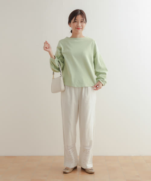 通販生活 ファッション セール 30%OFF】コットンポンチタックスリーブプルオーバー トップス